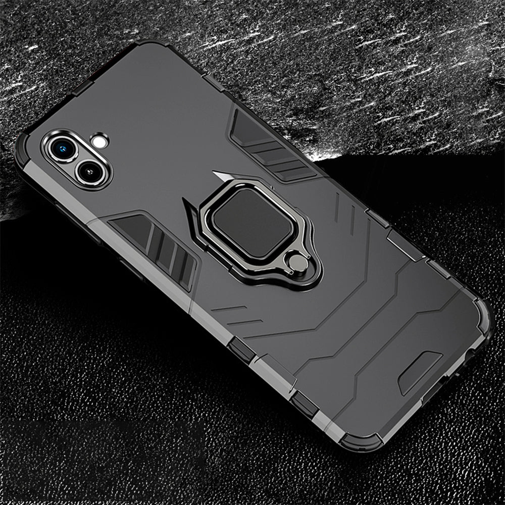 [ FREE SHIPPING] SAMSUNG A04 ,ARMOR SHOCKPROOF STAND HOLDER COVER - BLACK