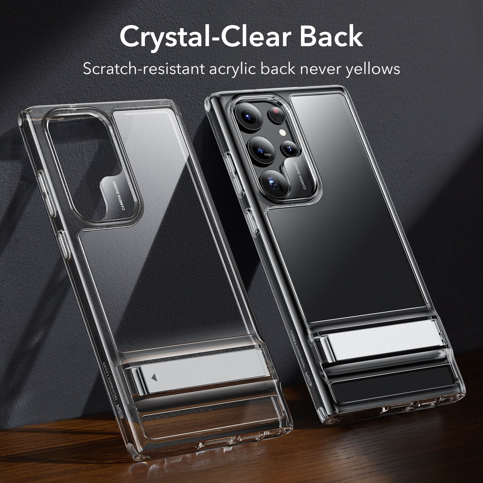 Clear Kickstand Case For Samsung Galaxy S23 Ultra