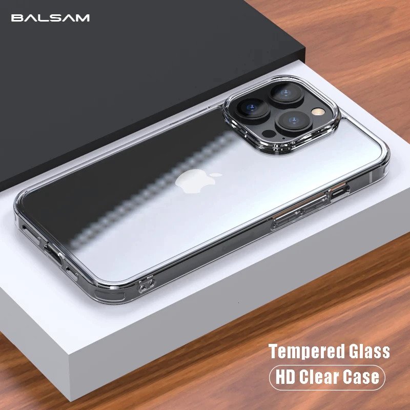 [FREE SHIPPING] LUXURY TEMPERED GLASS CLEAR CASE FOR IPHONE 15 PRO MAX