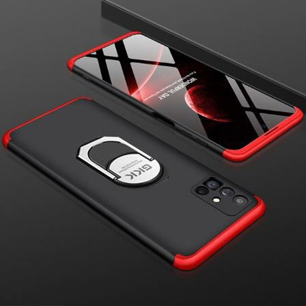 [ FREE SHIPPING] Samsung Galaxy M51 - Gkk Original Shock Proof Full Protection Cover 360 Case (With Ring Holder) - Red & Black