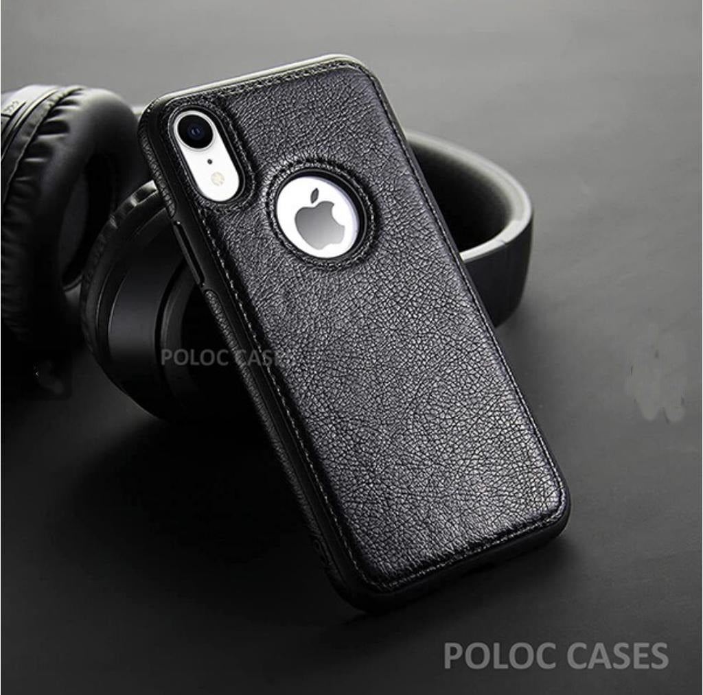 [ FREE SHIPPING] Leather Logo Cut Back Case For Apple IPhone XR