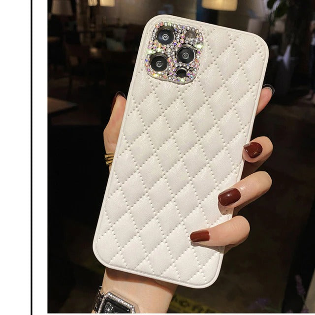 [ FREE SHIPPING] Diamond Camera Lens hard leather Phone Case For Iphone 11 Pro Max