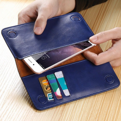 [ FREE SHIPPING]  long leather wallet for money and card holding mobile pouch
