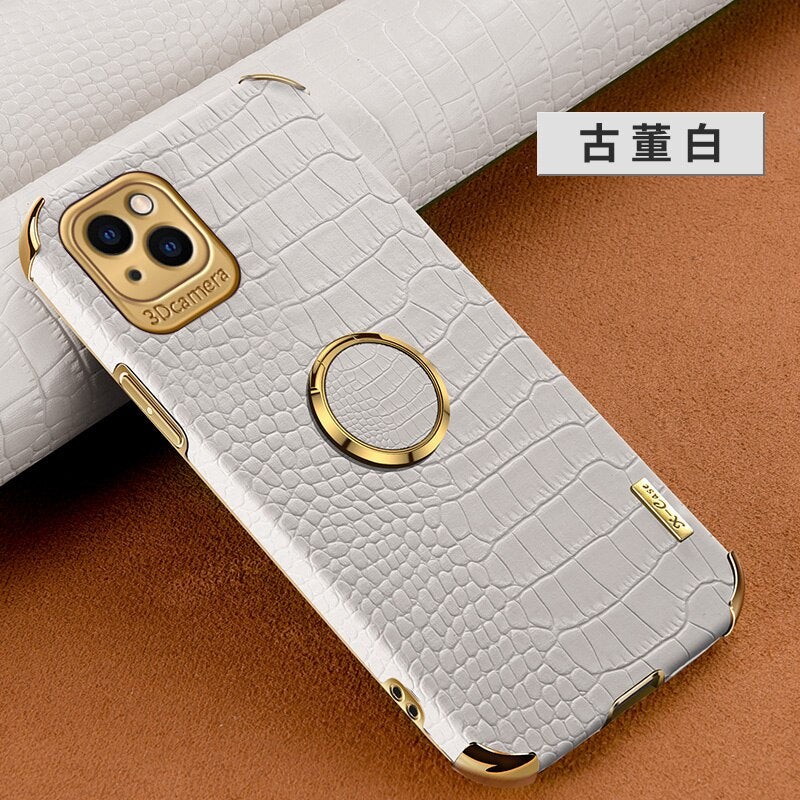 Iphone 13 Leather Case Crocodile
