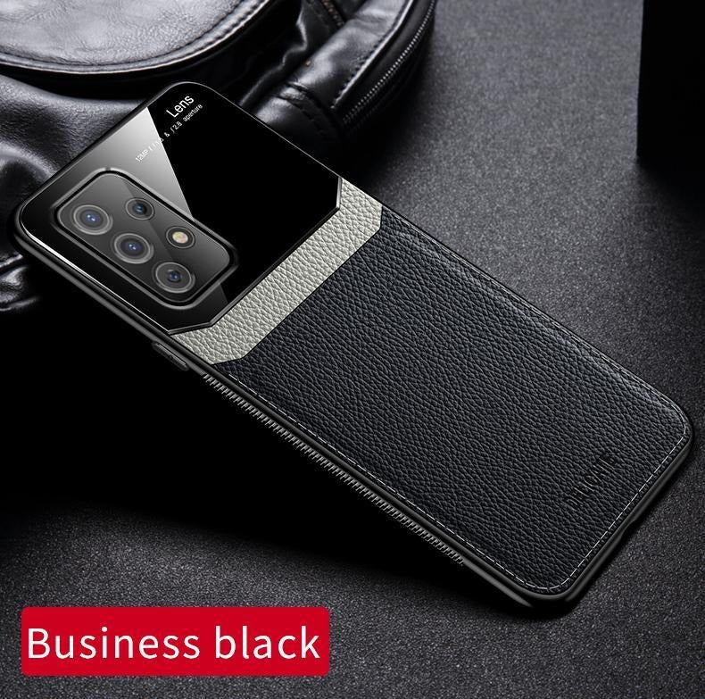 free-shipping-luxury-slim-leather-case-lens-shockproof-backcover-for-samsung-a32-black