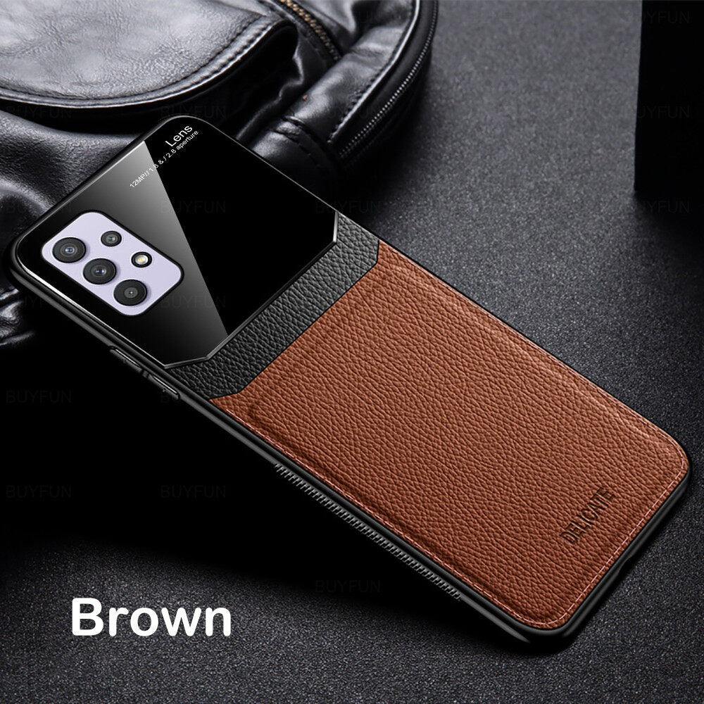 [ FREE SHIPPING] Luxury Slim Leather Case Lens Shockproof BackCover For Samsung A73