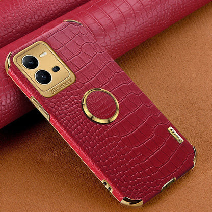 [ FREE SHIPPING] Crocodile Pattern Leather Case For Vivo V25e