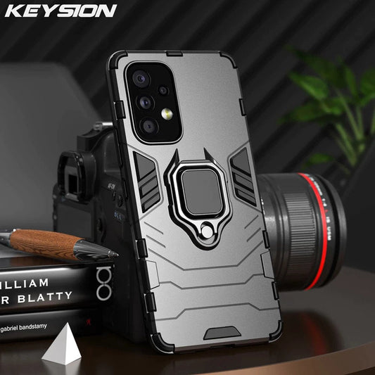 [ FREE SHIPPING] Samsung A53 , Armor Shockproof Stand Holder Cover - Black