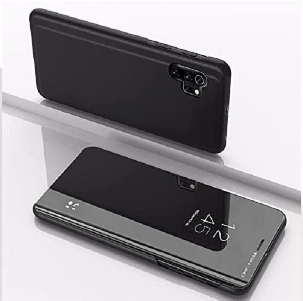 [FREE SHIPPING]  Luxury Mirror Flip 360 Degree Protector Case View Smart Phone Case For Samsung A52 - Black