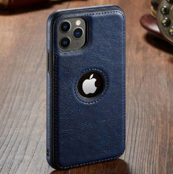 [ FREE SHIPPING] Leather Logo Cut Back Case for Apple iPhone 13 Pro