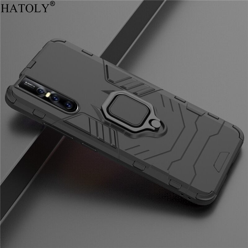 [FREE SHIPPING] Armor Shockproof (With Ring Holder) Full Protection Case For Vivo V15 - Black