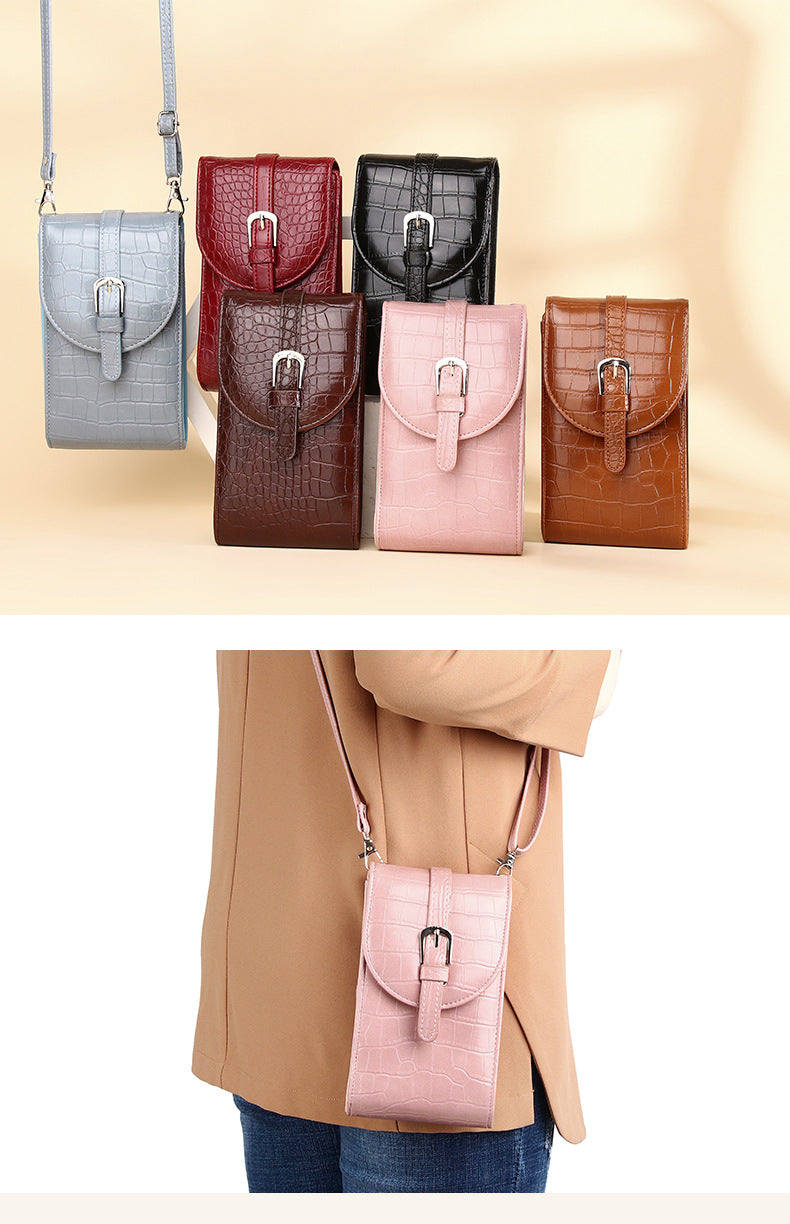 Crocodile Mini Cell Phone Handbag Case Shoulder Bag Pouch Purse Wallet