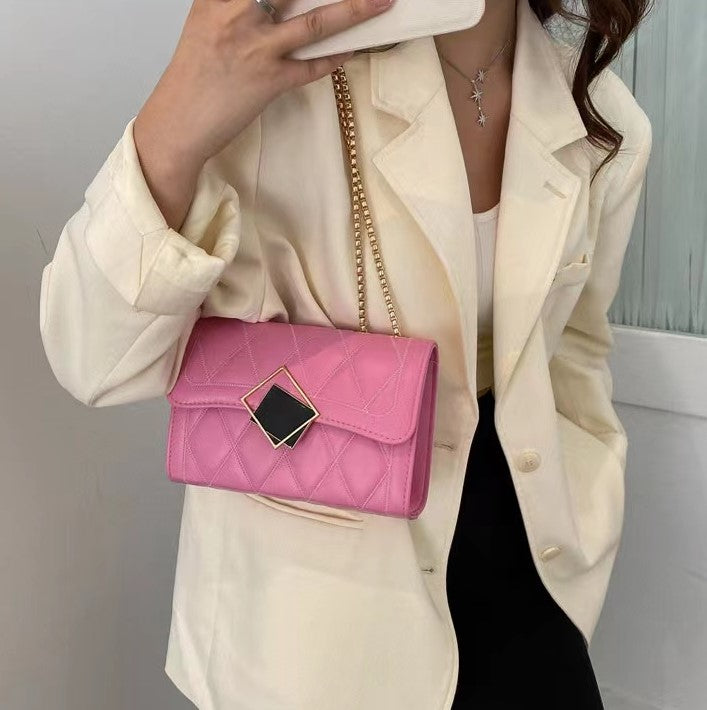 Embroidery Thread Pu Leather Crossbody Crystal Bag For Women Fashion Shoulder Bag Female Handbags