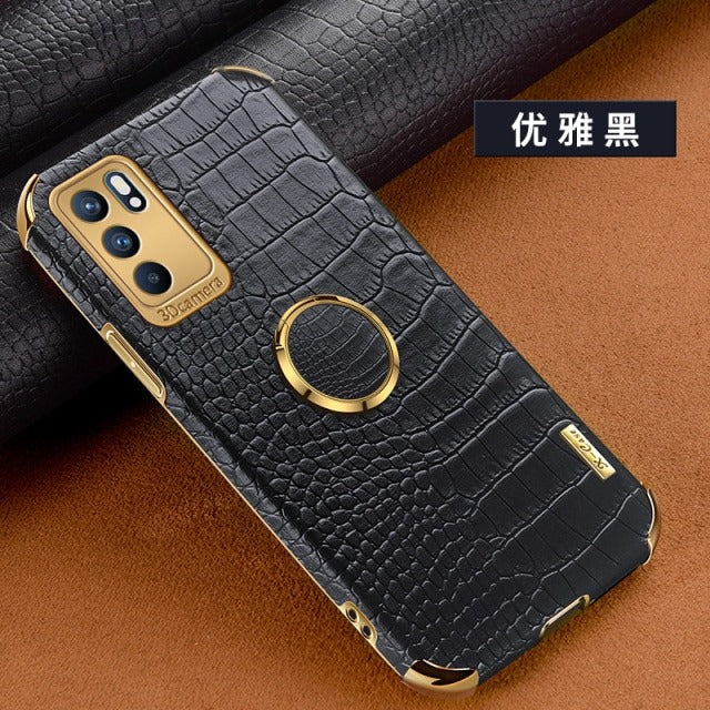 [ FREE SHIPPING] Crocodile Pattern Leather Case For Oppo Reno 6