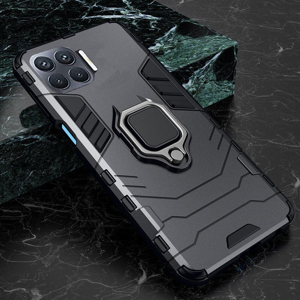 [ FREE SHIPPING] Armor Case For Oppo F17 , Shockproof Stand Holder Cover