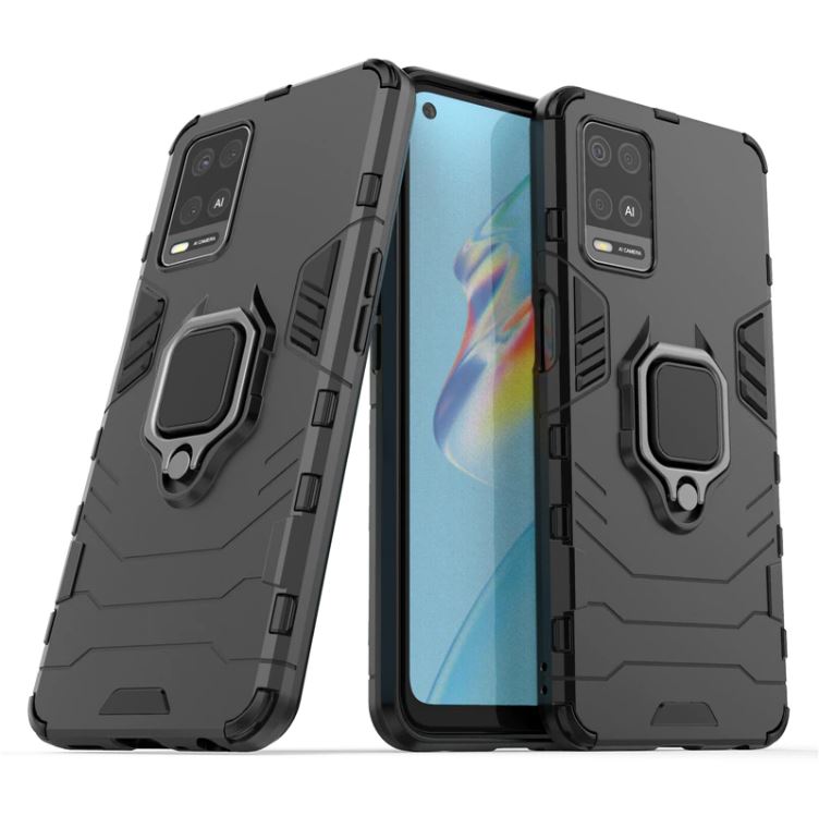 Oppo A54 Armor Shockproof Ring Holder Case Black
