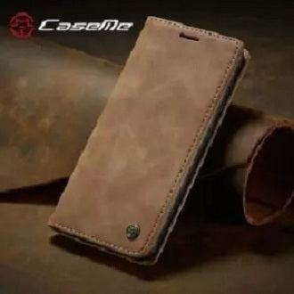 [FREE SHIPPING] CaseMe Retro Leather Case For Iphone 13 Pro Book Style Flip Wallet Magnetic Cover Card Slots Case For Iphone 13 Pro - Brown