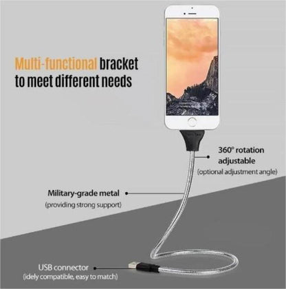 [FREE SHIPPING] Palm Support Data Cable Bendable Hose Car Charging Cable Snake Bracket Line For Apple
