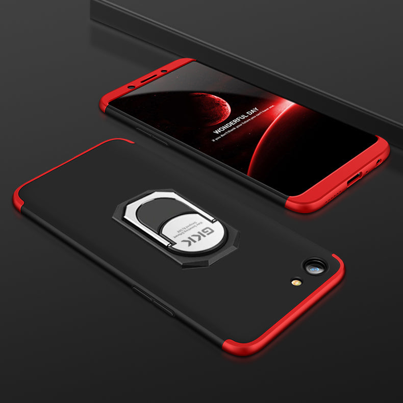 [FREE SHIPPING] Gkk 3in1 Full Protection Case With Ring Holder For Oppo A83 -Red & Black